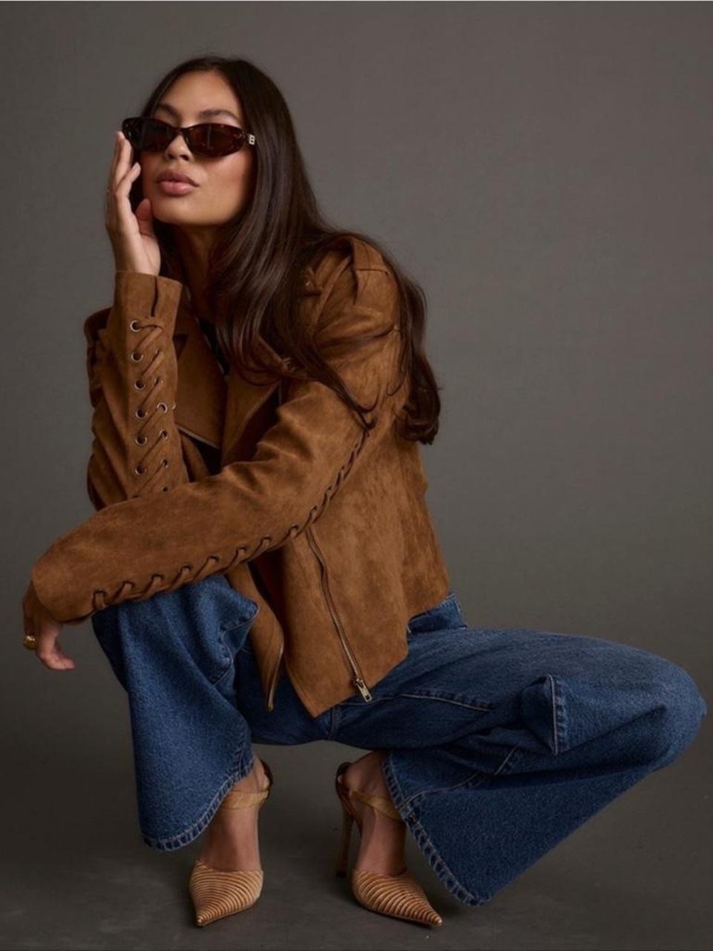 NWT 12th Tribe Camden Cognac Vegan Suede Jacket - Picture 2 of 5